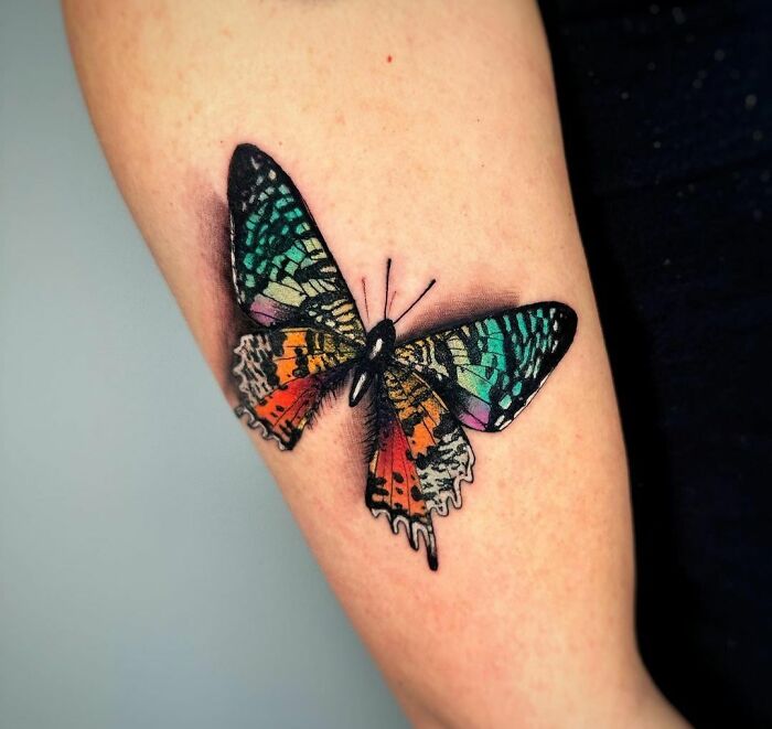 colorful butterfly tattoo