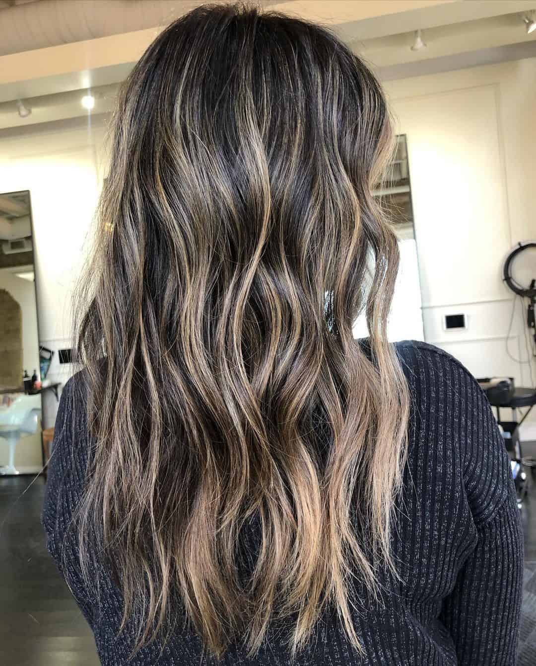 hair highlights black and blonde