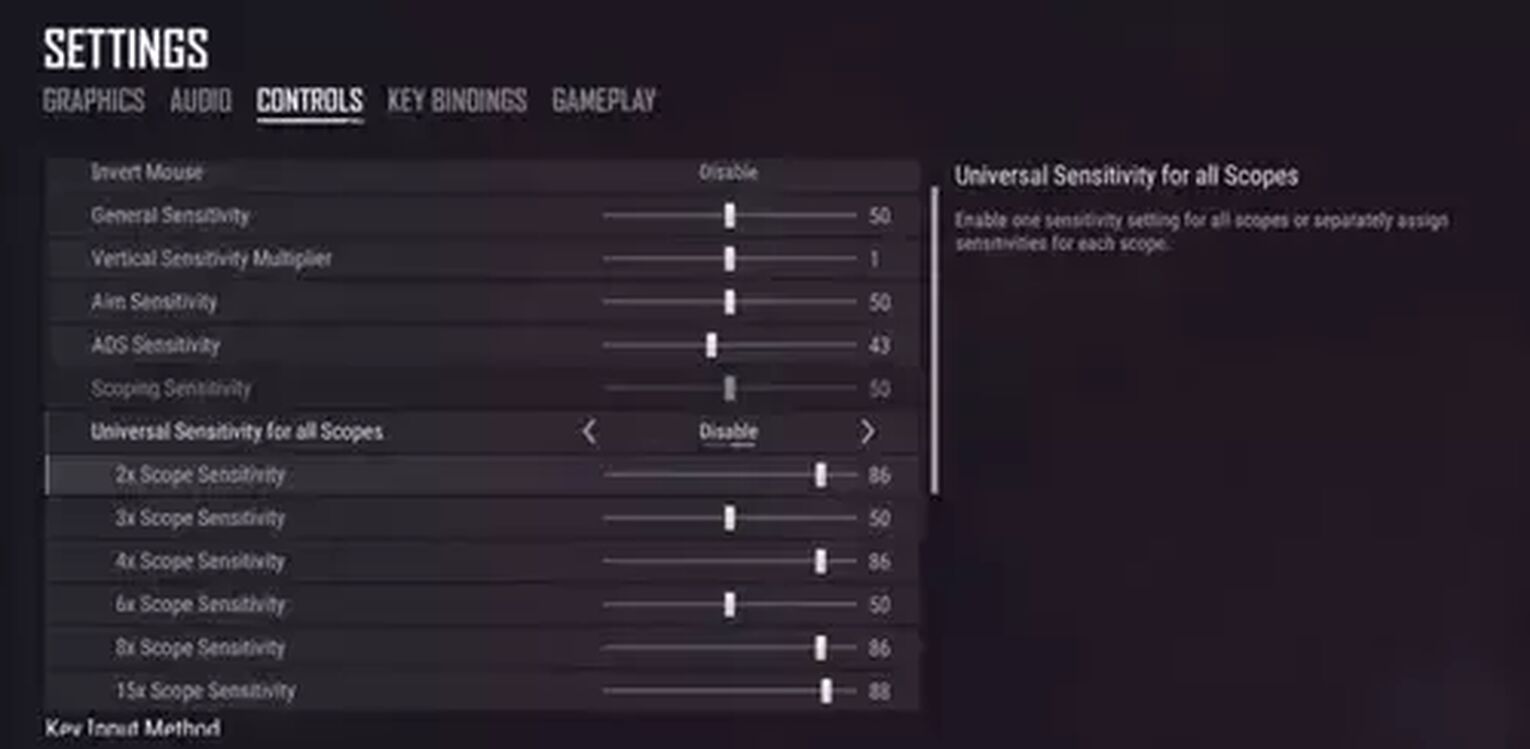 setting sensitivity pubg pc