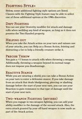 d&d fighting styles