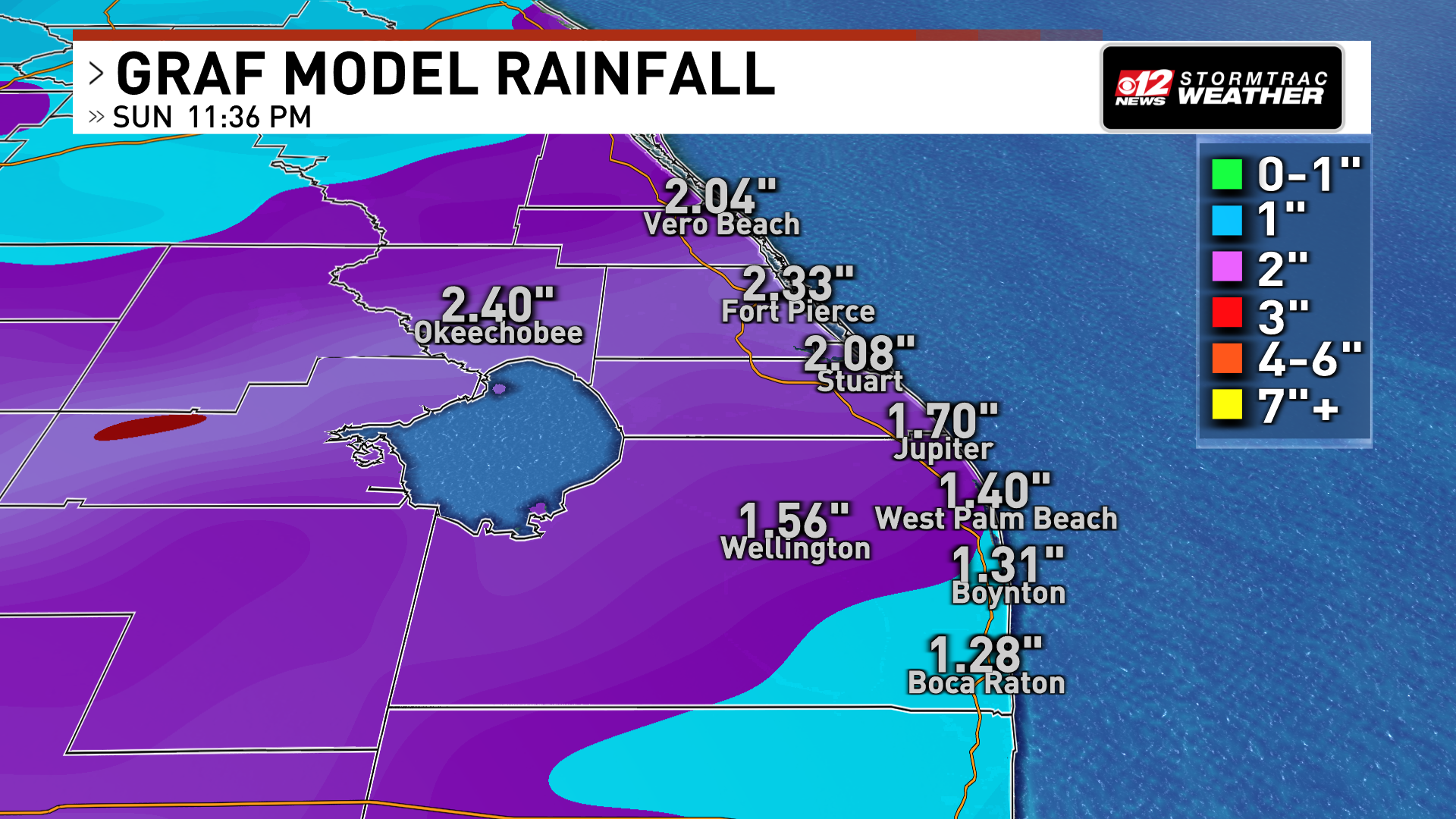 rainfall totals west palm beach