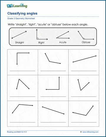 types of angles worksheet