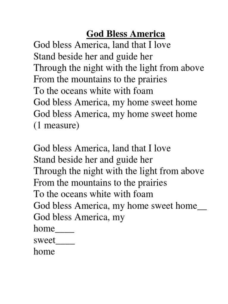 god bless america lyrics