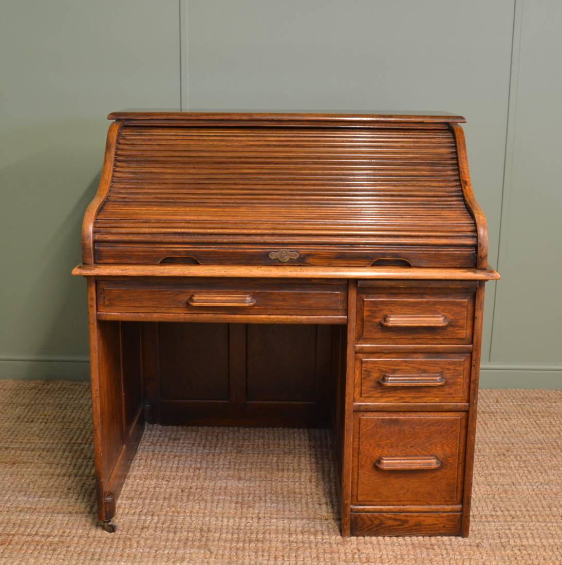 antique roll top desk oak