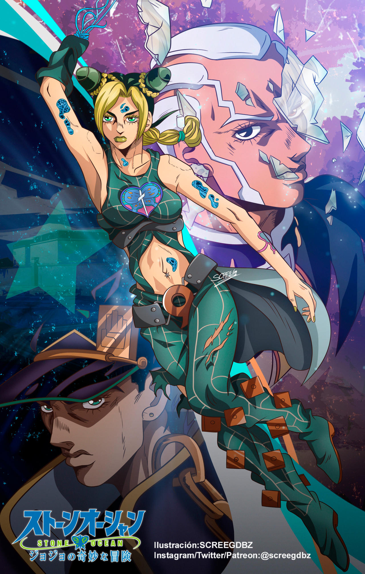 jojo stone ocean colored