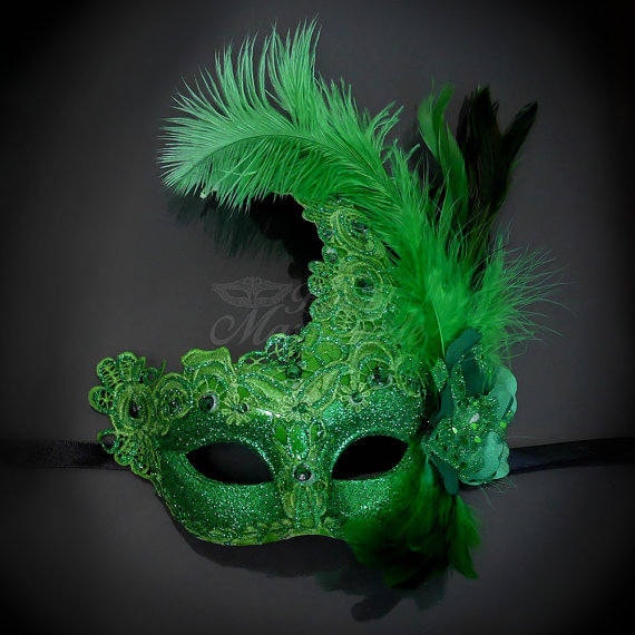 feather mardi gras mask