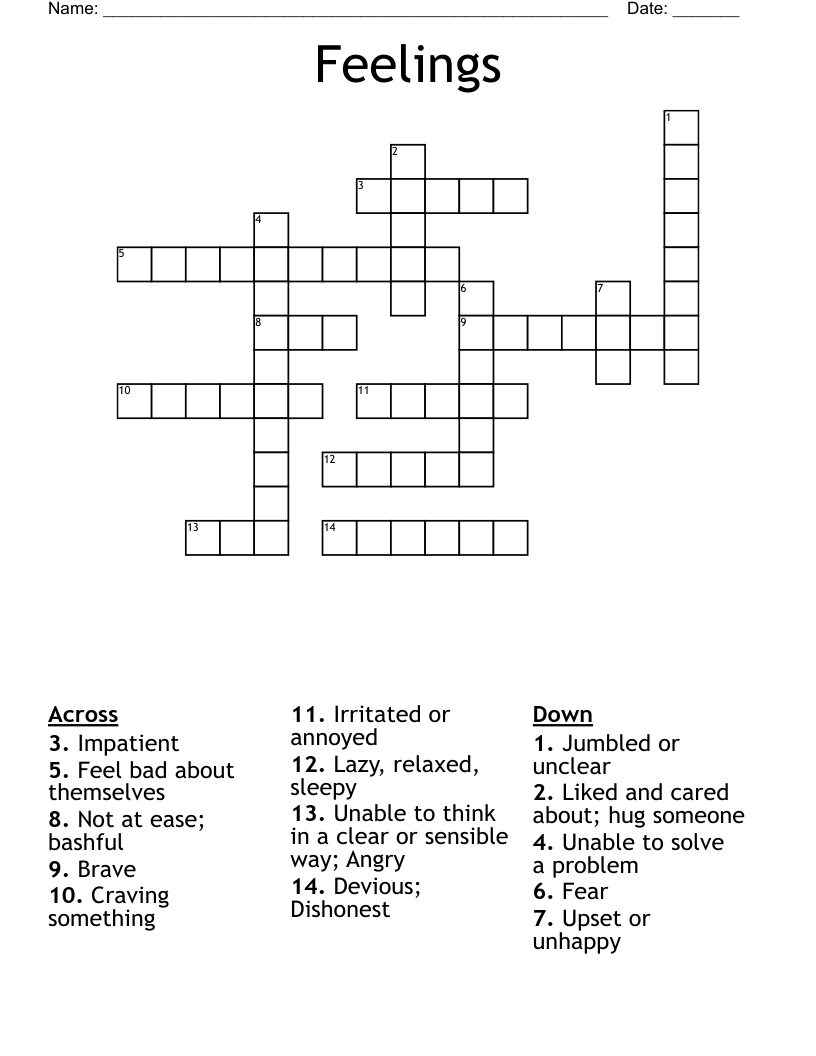 feeling feelings crossword