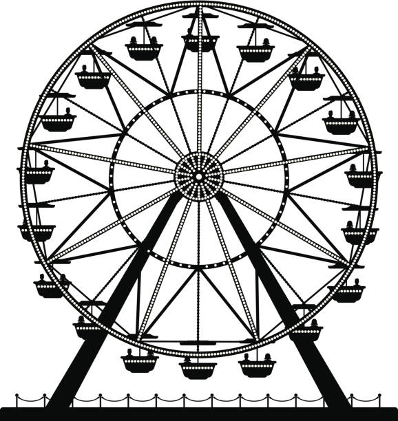 ferris wheel clipart black and white