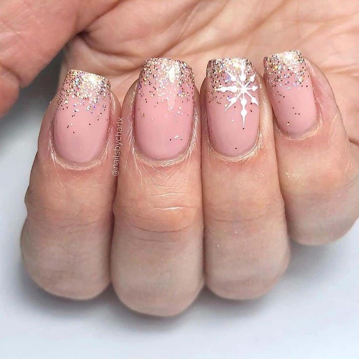 snowflake glitter nails