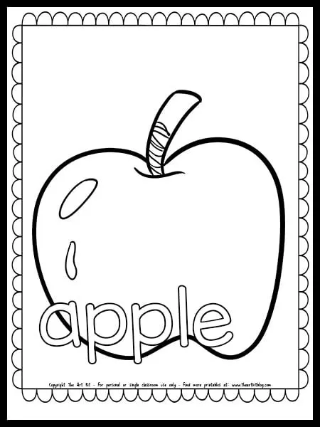 apple coloring pages free printable