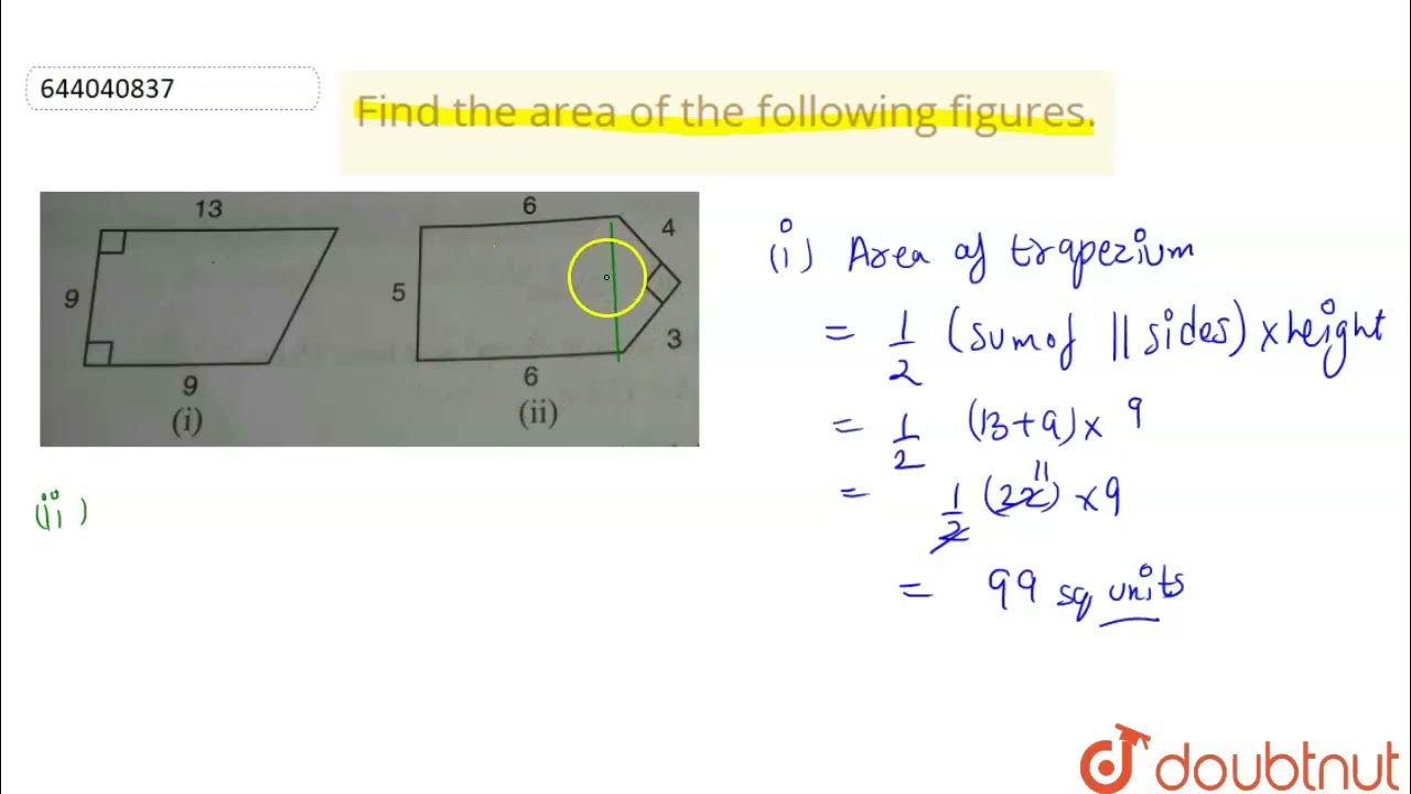 find the area of the following