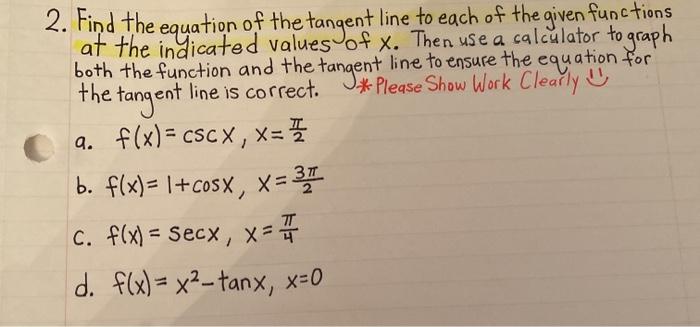 finding equation of tangent line calculator