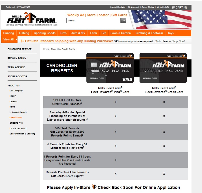 fleet farm credit card log in