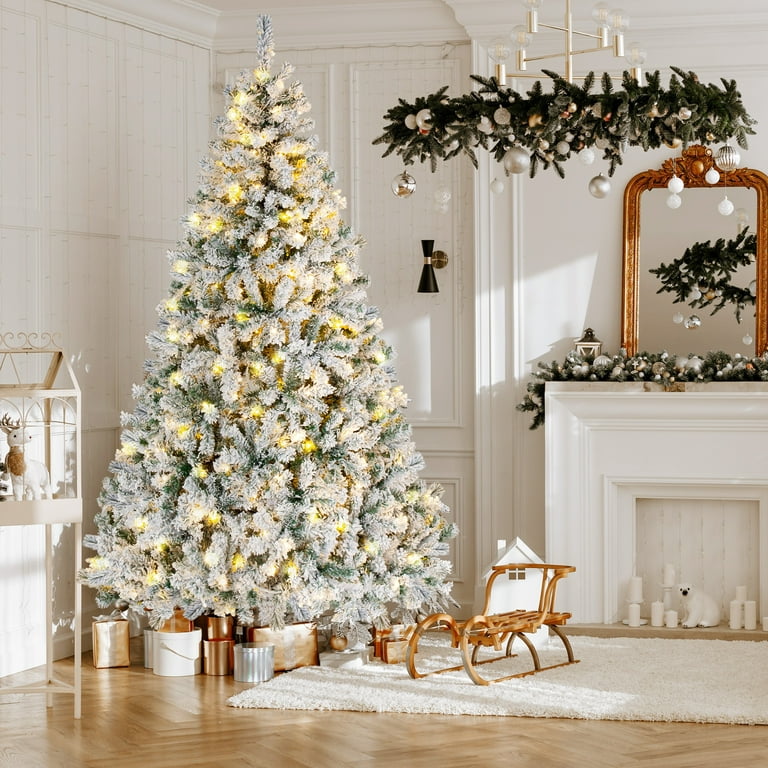 flocked christmas tree sale