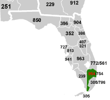 florida area code 954