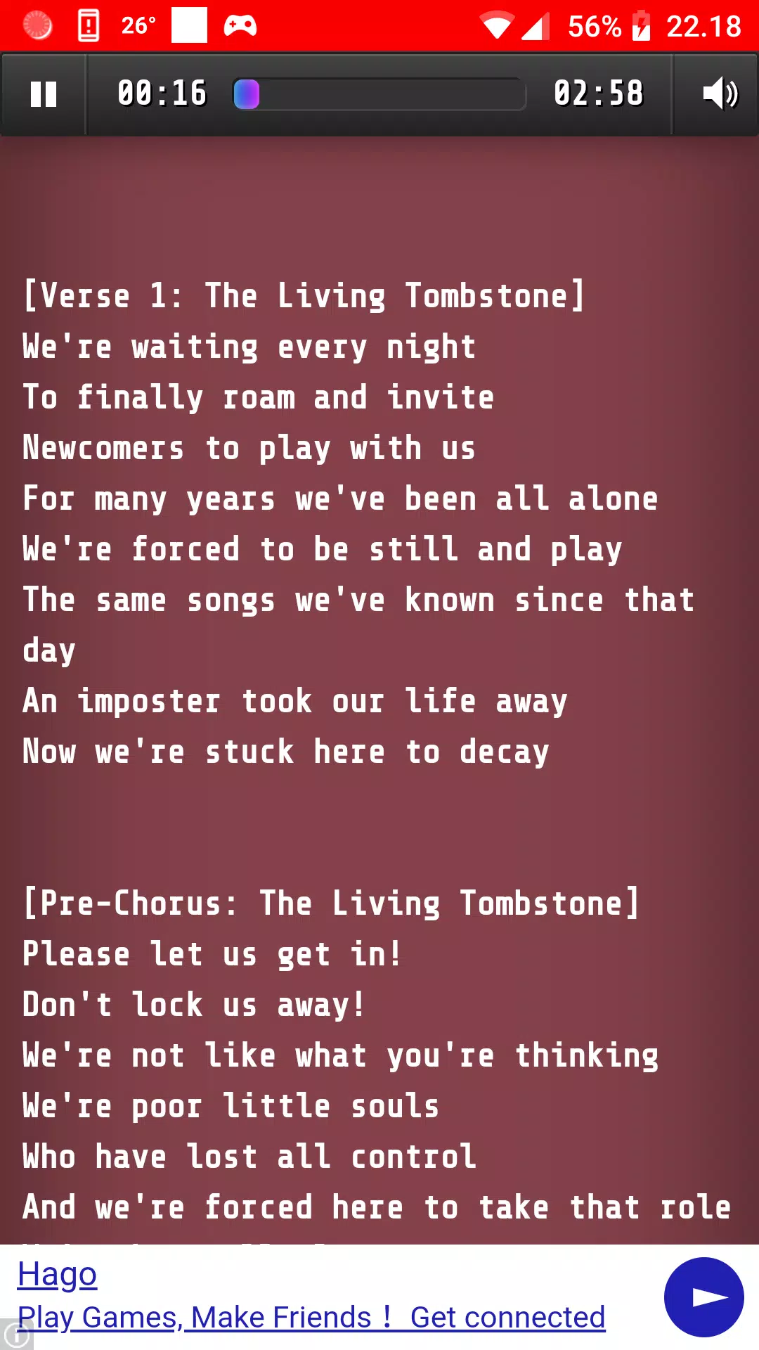 fnaf 1 song the living tombstone lyrics