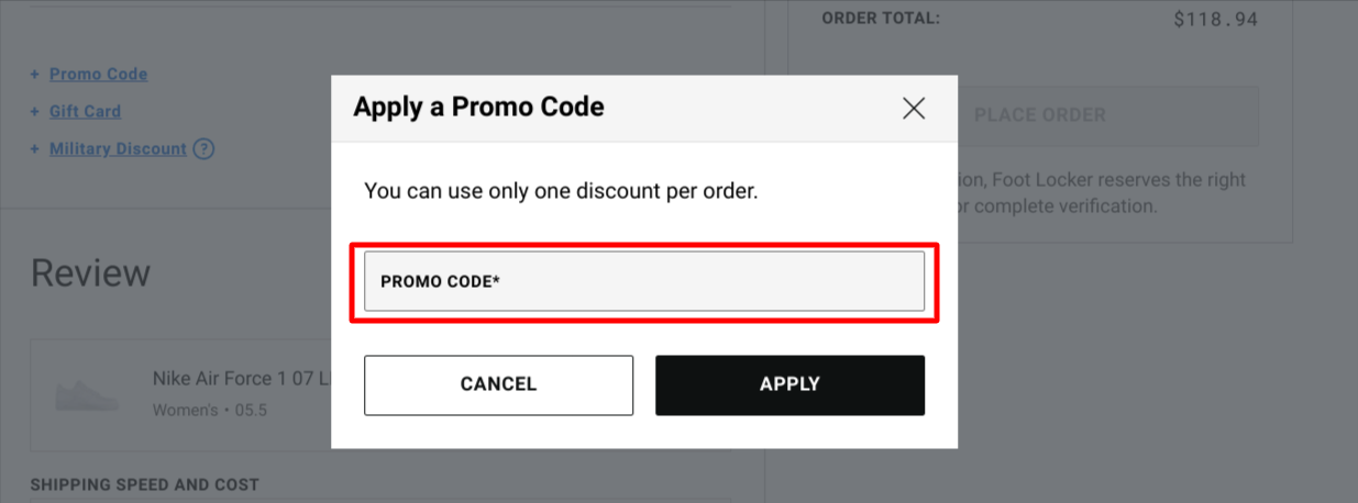 foot locker promotional code