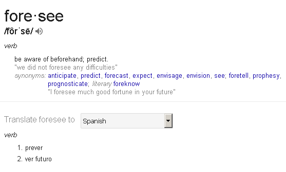 foresee translate