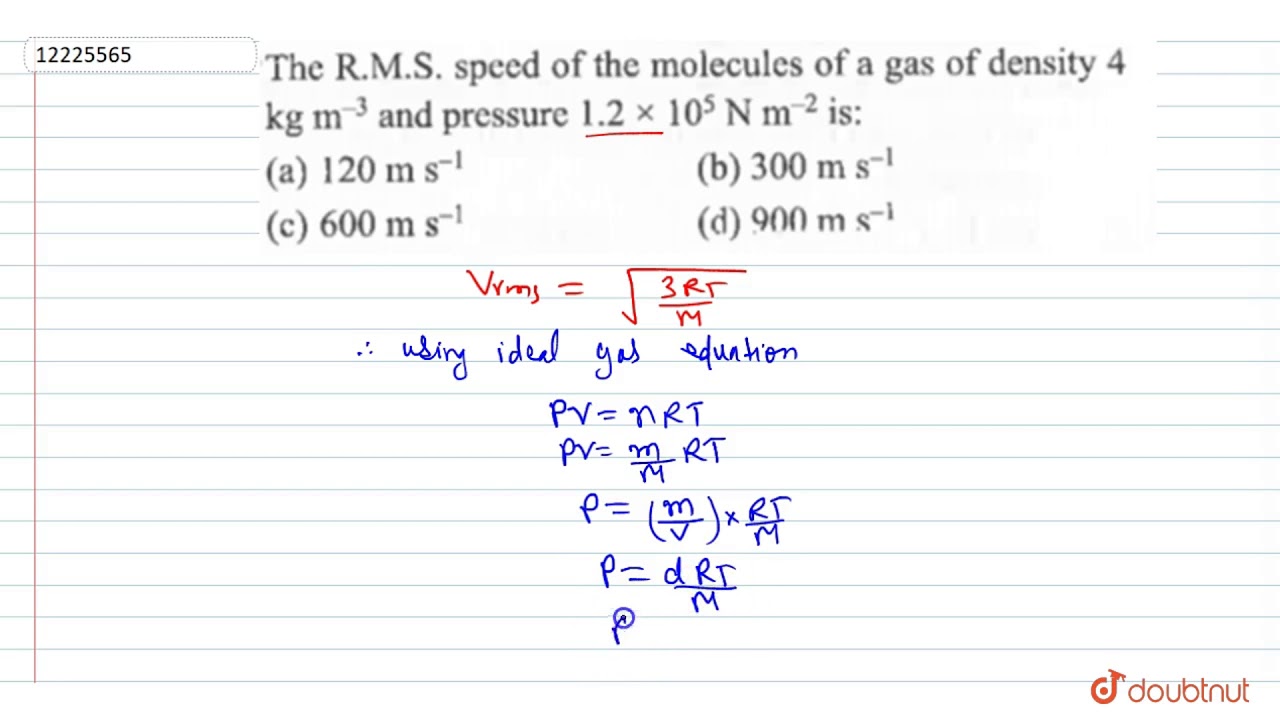 formula for rms speed