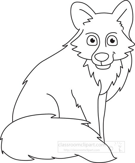 fox clipart black and white