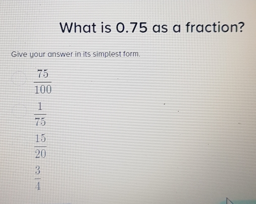 fraction of 0.75