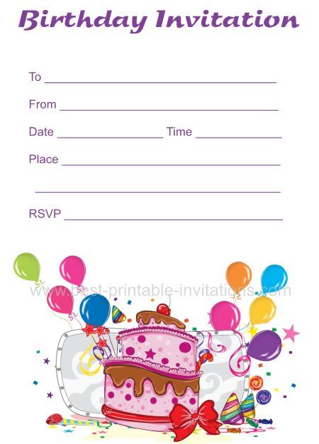 free birthday invitation template