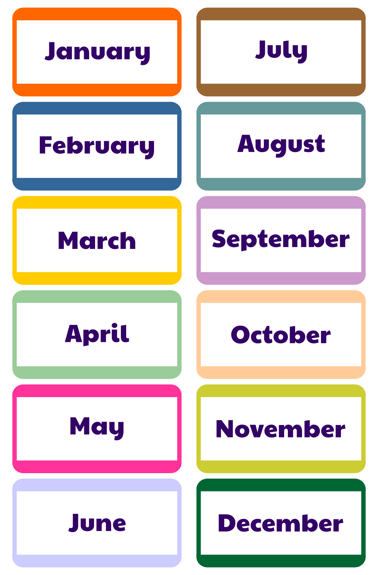 free printable months of the year labels