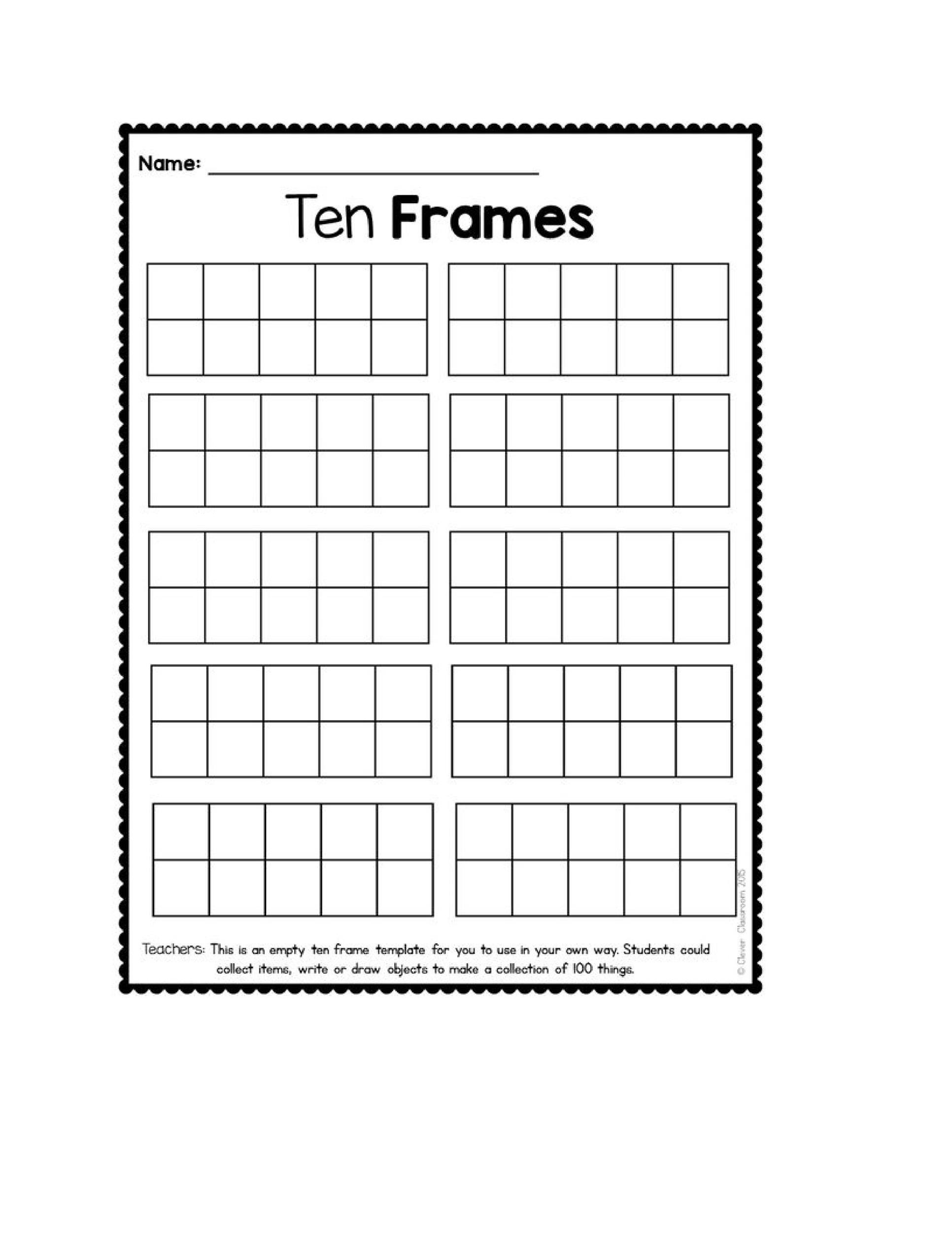 free printable ten frame