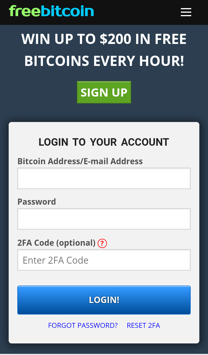 freebitcoin login