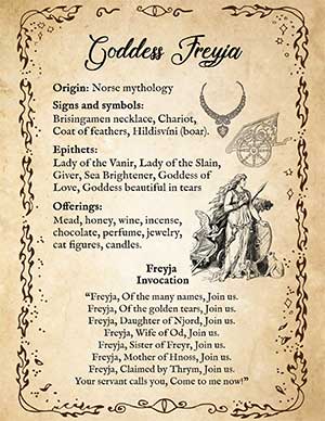 freya goddess symbols