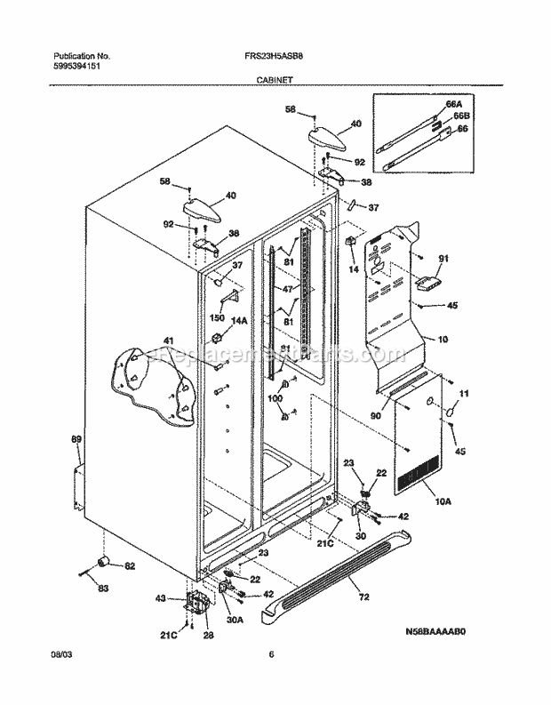 frigidaire refrigerator inside parts