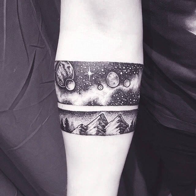 galaxy armband tattoo