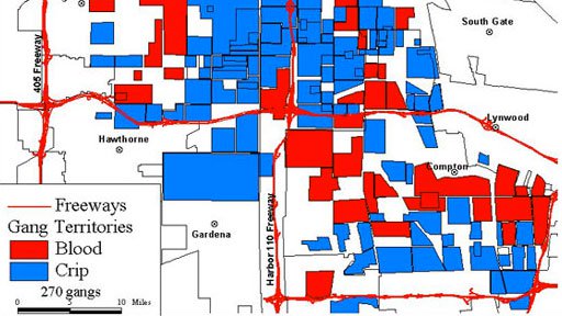 gangs in los angeles map