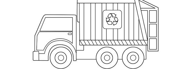 garbage truck outline