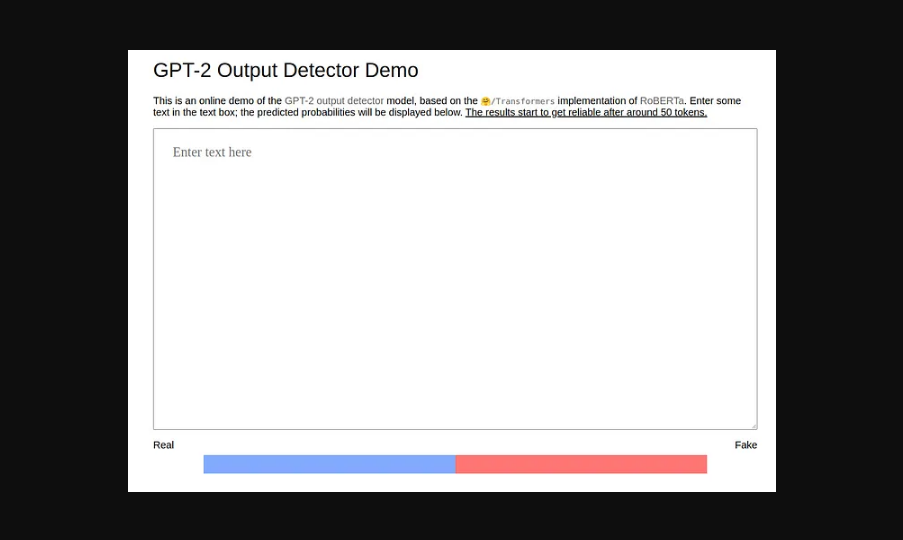 gpt-2 output detector demo