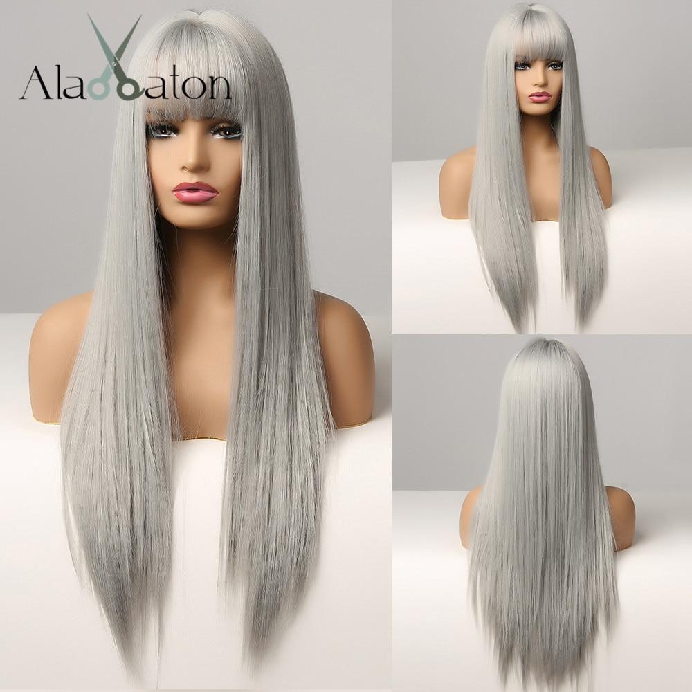 gray wigs long hair