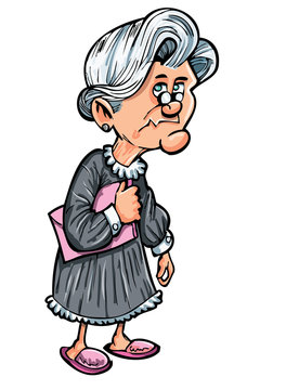 grumpy old lady cartoon