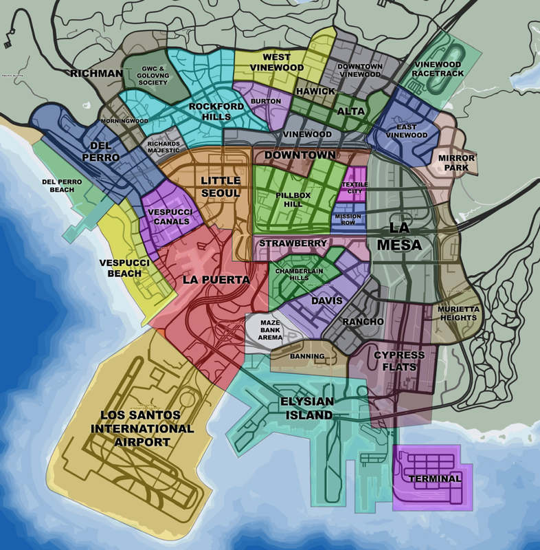 gta sa los santos map