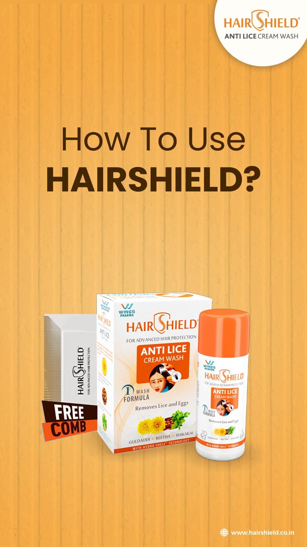 hair shield anti lice cream wash how to use