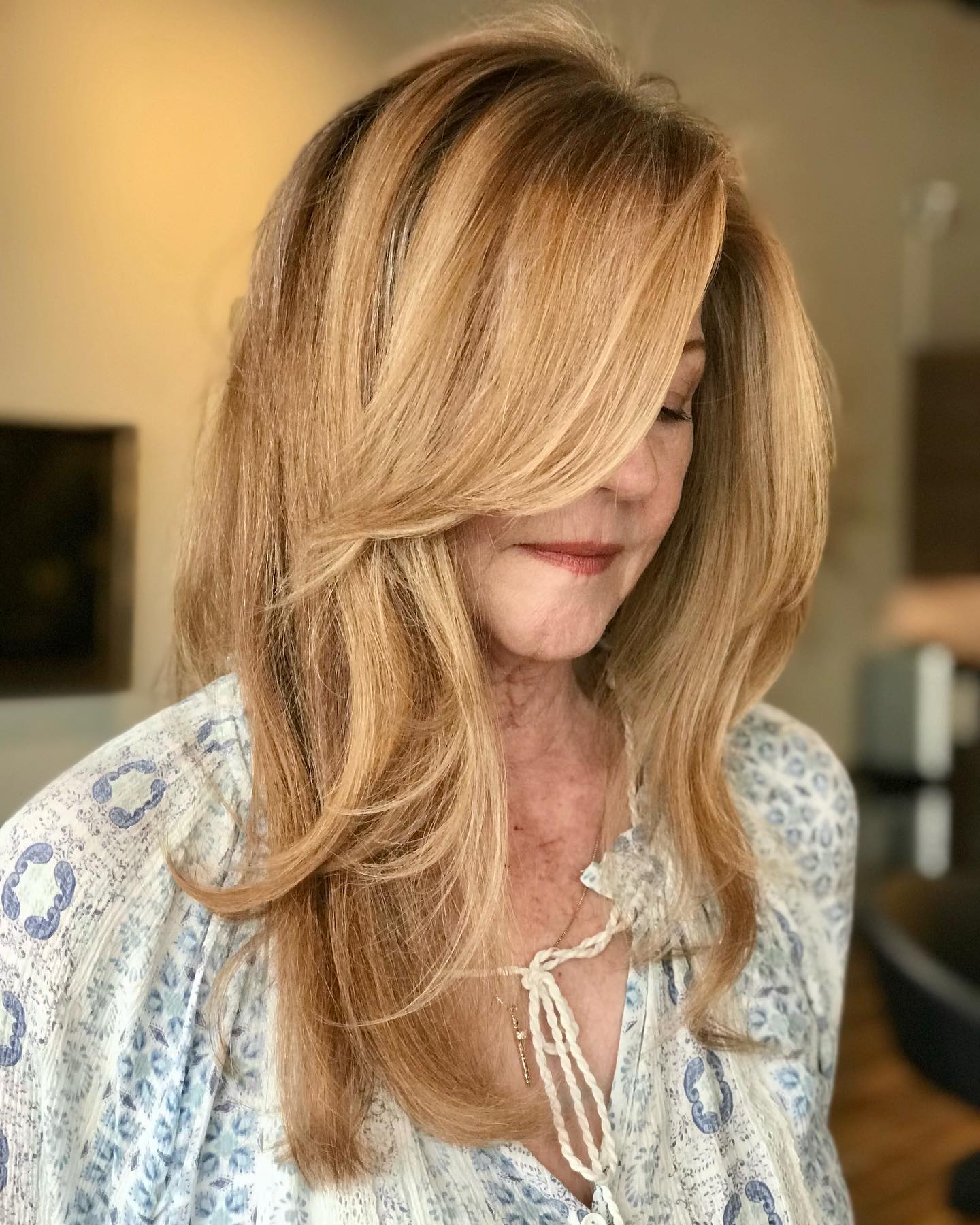 hairstyles for 50 year old woman with long hair