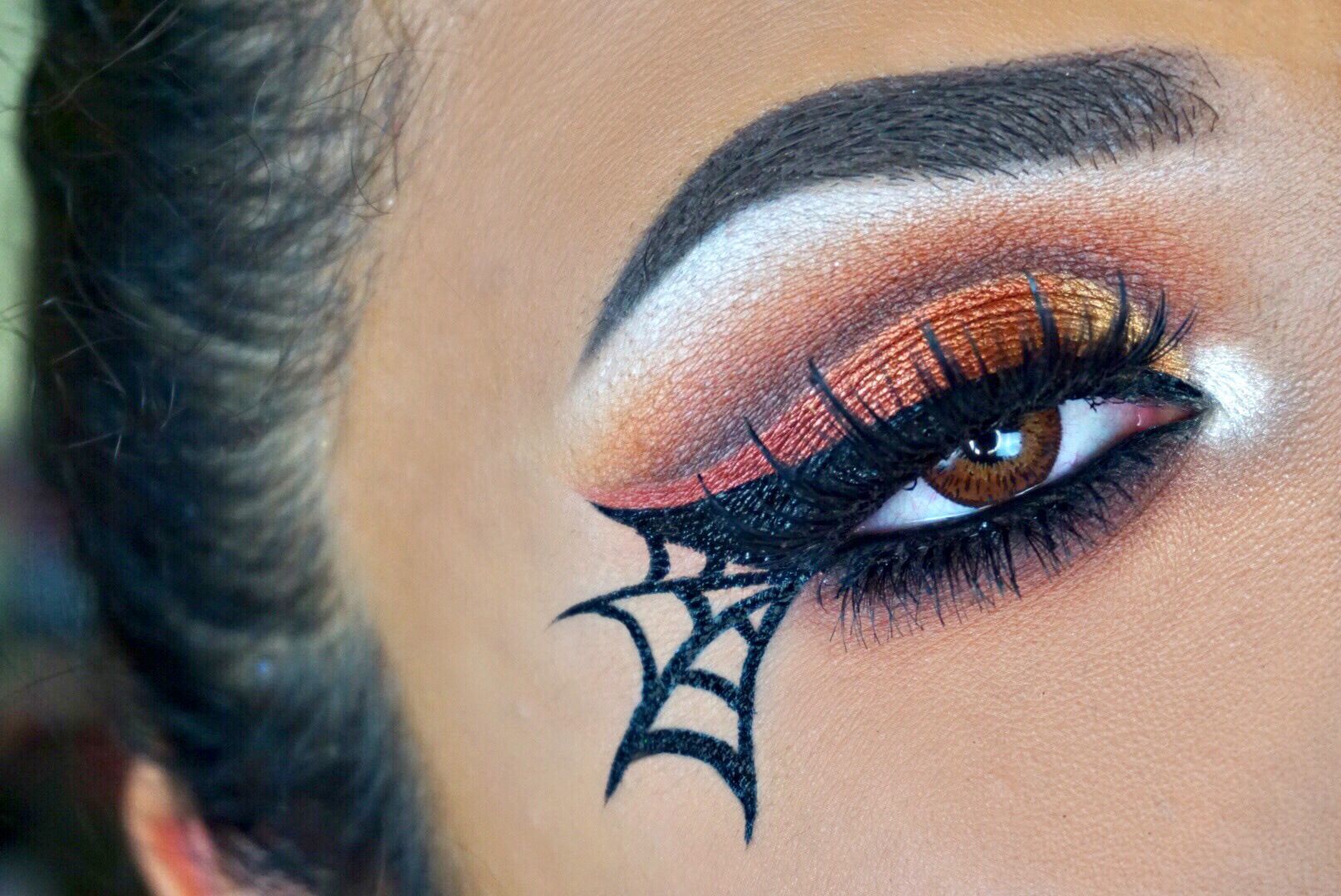 halloween spider web makeup