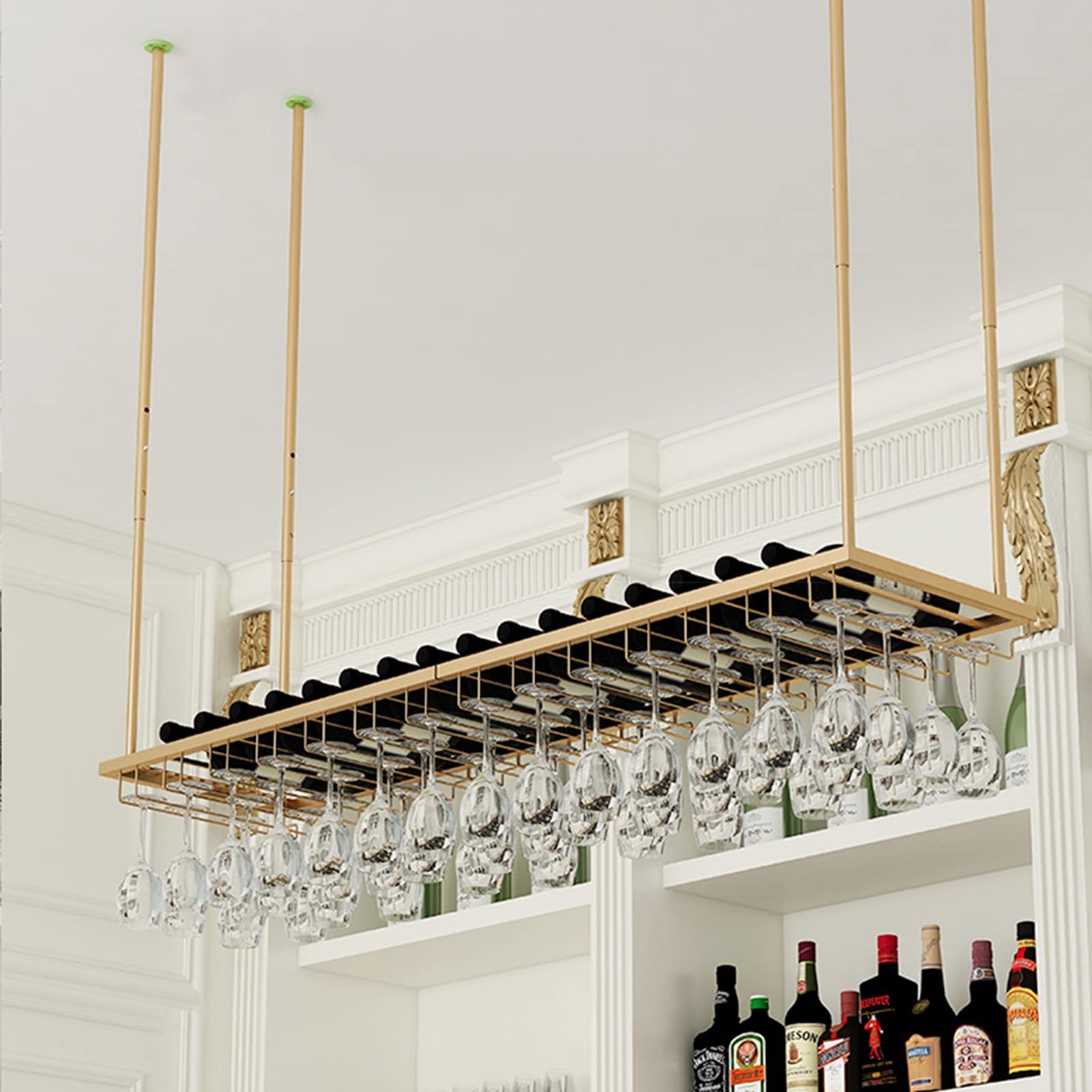 hanging glass wine rack