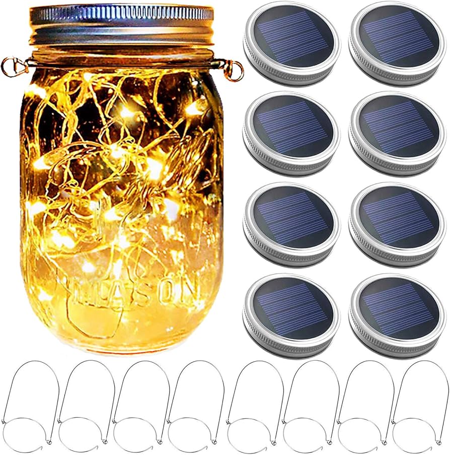 hanging mason jar solar lights