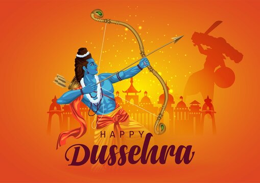 happy dussehra 4k wallpaper