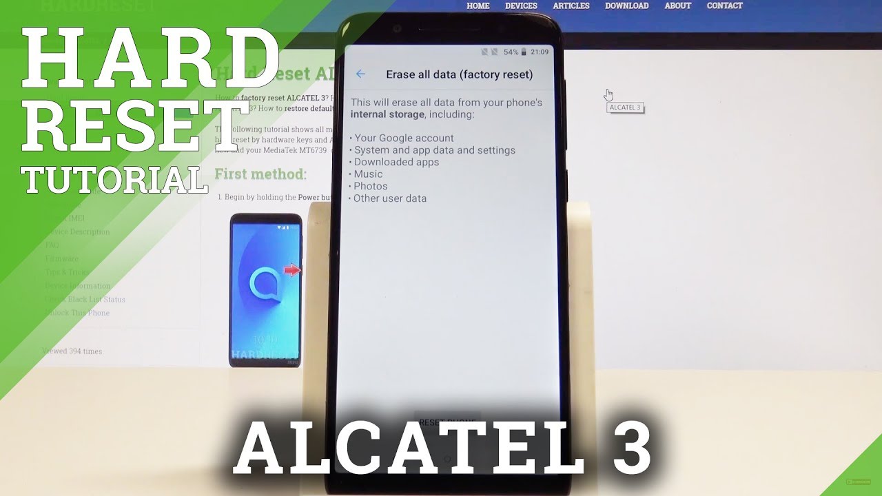 hard reset alcatel 3