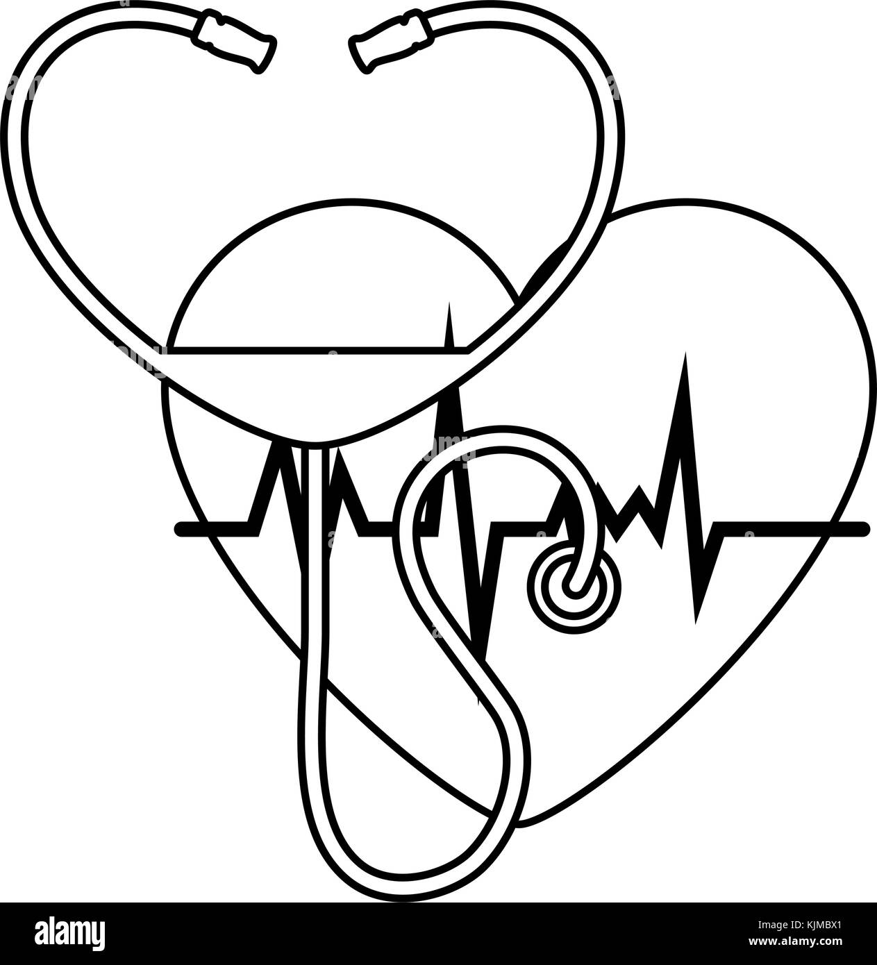 heart with stethoscope drawing