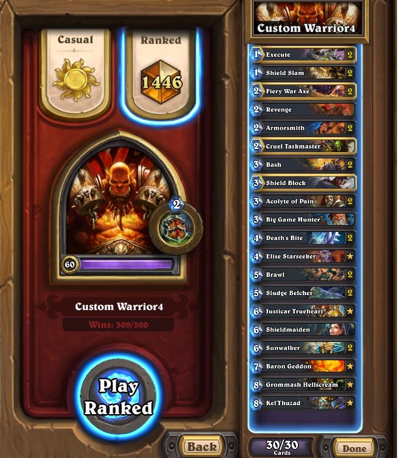 hearthstone warrior wild deck