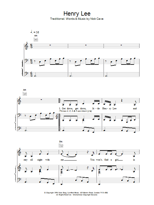 henry lee chords