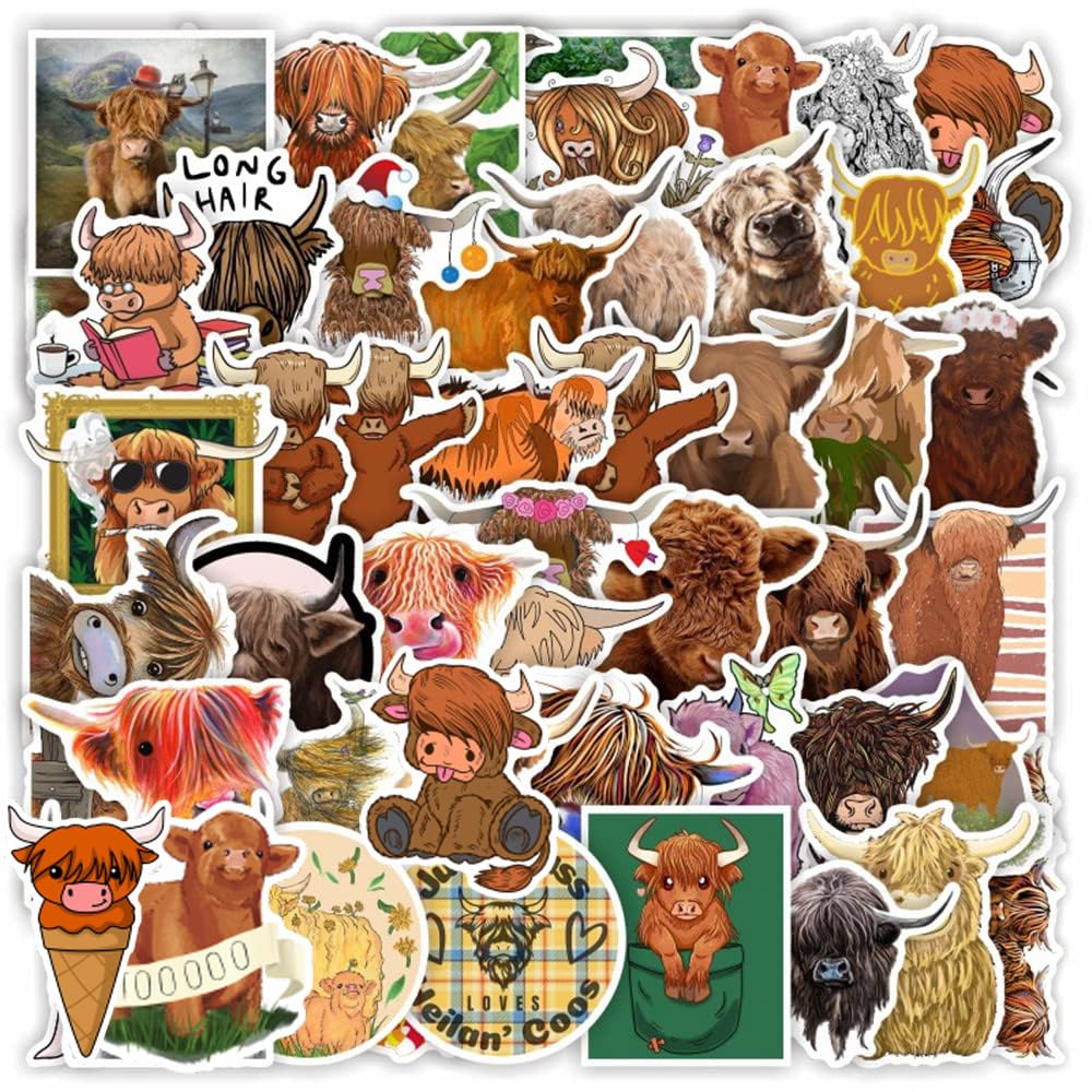 highland cow stickers