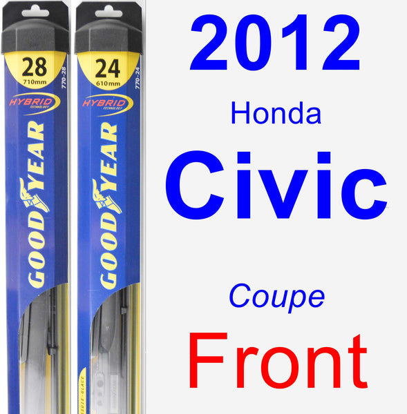 honda civic 2012 wiper size